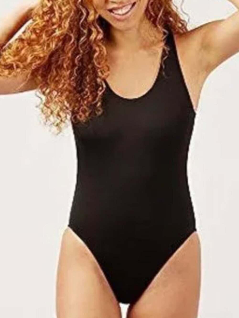 Andie The Catalina One Piece Swimsuit Sleeveless Open Back Black NWT XS